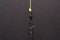 If so desired a swivel can also be used in conjunction with a Trilene knot