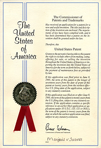 Patent - United States of America