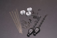 Stem and cap sections, rollers, wires, base / regular weight segments and small pliers.